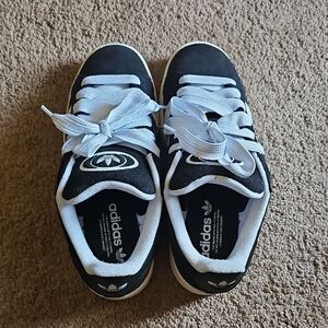 adidas Womens Black and White Low-Top Sneakers